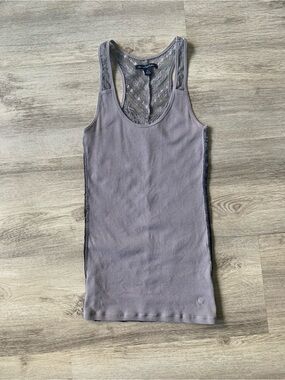 American Eagle Outfitters Y2K ombre racer back Lace-Back gray Tank top size S